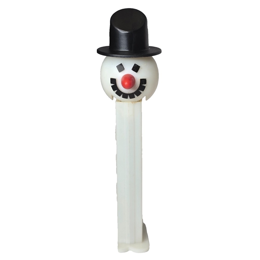 VINTAGE PEZ FROSTY THE SNOWMAN WHITE DISPENSER WITH‎ FEET COLLECTIBLE EUC
